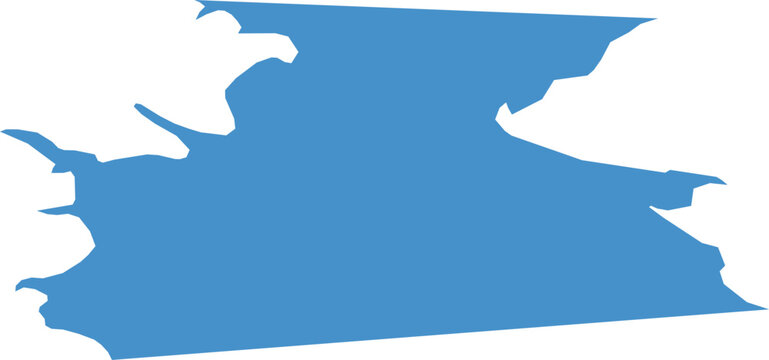 The Bering Sea Map Shape Isolated Vector Blue Silhouette Design