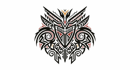 Obraz premium Tribal tattoo design with intricate patterns and abstract shapes.