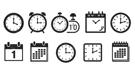 Fototapeta premium Collection of various clocks and timers in different styles and sizes
