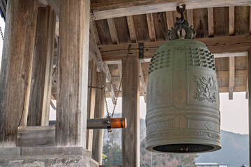 Obraz premium Japanese Bonshō Temple Bell, Traditional Bronze Detail