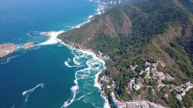 Right Pan Drone Shot Showingf Hotel Barcelo