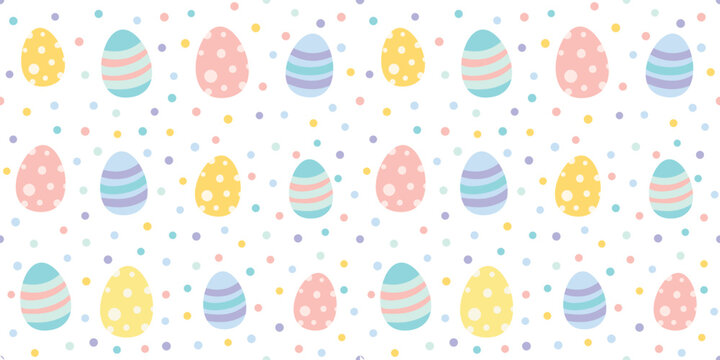 Easter eggs seamless repeat pattern vector eps