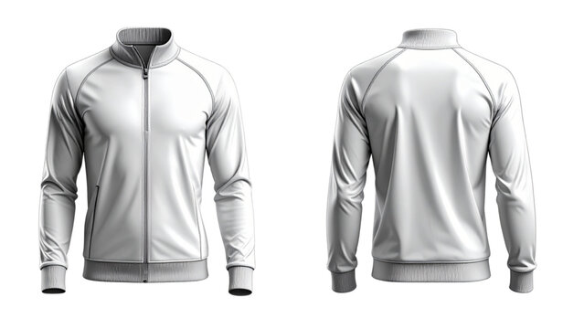 Front and back half zip sweatshirt technical fashion illustration with ribbed cuffs hem, long sleeves and collar mockup