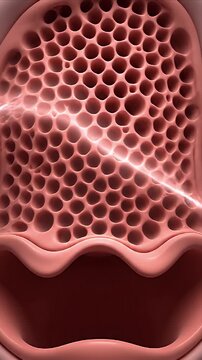 Close Up 3D CGI Medical Animation Of Ethmoid Sinus Honeycomb Structure With Subtle Lighting And Organic Pink Tones Perfect For Health Education and Scientific Visualizations
