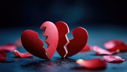 Symbolic Representation of a Broken Heart and Lost Love.