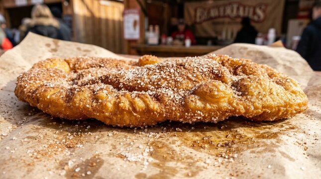 Fried BeaverTails Dough with Cinnamon and Sugar