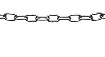 Fototapeta premium Chain link isolated on transparent background for industrial use