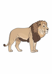 Obraz premium Illustration of a majestic lion with a thick mane.