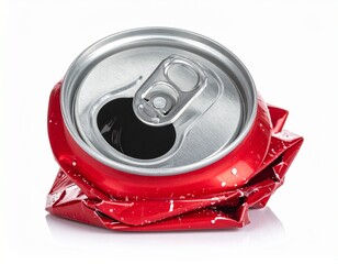 Red Crushed Soda Can