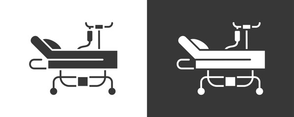 Bed Booking Icon Set Vector Collection Isolated In Black And White