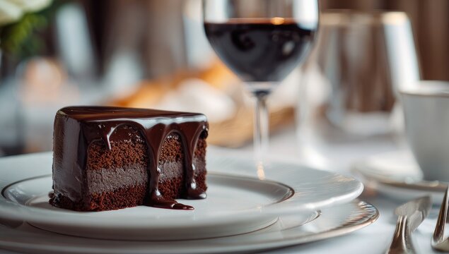 Decadent Chocolate Lava Cake with Red Wine Pairing.