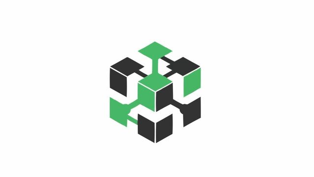 Black and green puzzle pieces connected.