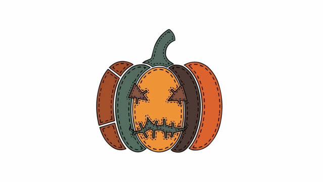 Colorful Halloween pumpkin patch illustration.