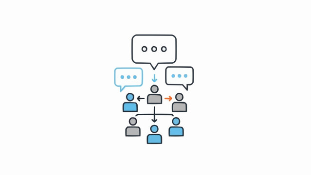 Simple Business Organization Chart Illustration.