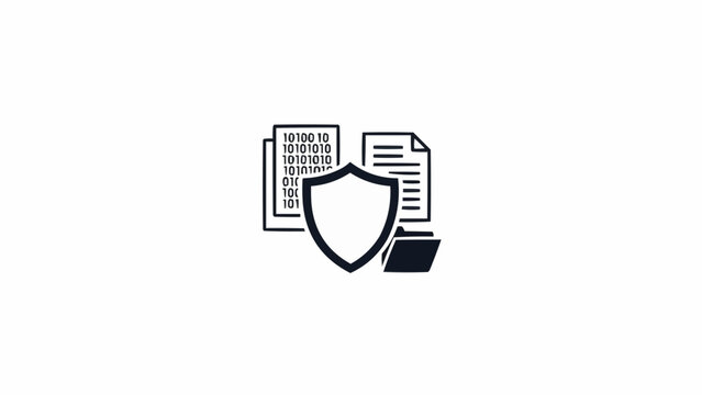 Shield Icon with Documents and Folder.