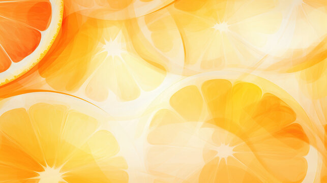 Citrus orange lemon grapefruit fruit slice juicy fresh abstract pattern create cheerful and energetic background with vibrant yellow and orange tones perfect for summer themes