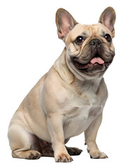 Fototapeta premium white french bulldog sitting on a white background