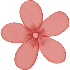 pink flower isolated on white watercolor hand-painted 