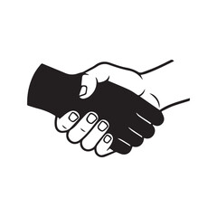 Fototapeta premium Black and white interlocked hands vector illustration symbolizing unity, equality, and partnership in a yin yang shape 