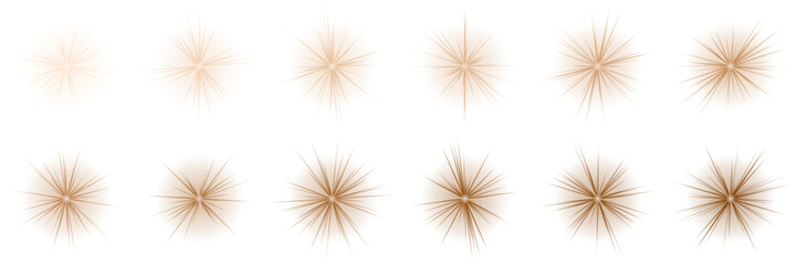 Obraz premium Golden Celestial Sunburst Icons for Luxury Branding and Mystical Astrology Designs