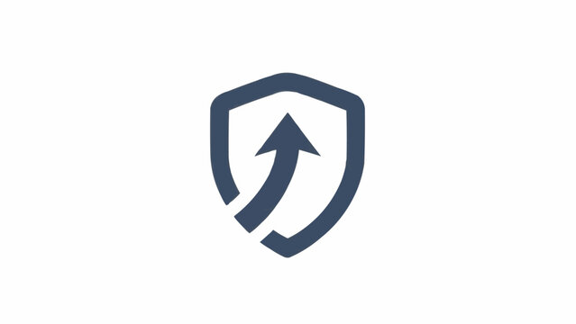 Shield with upward arrow logo.