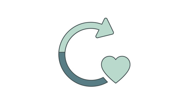 Heart Symbol with Refresh Arrow Icon.
