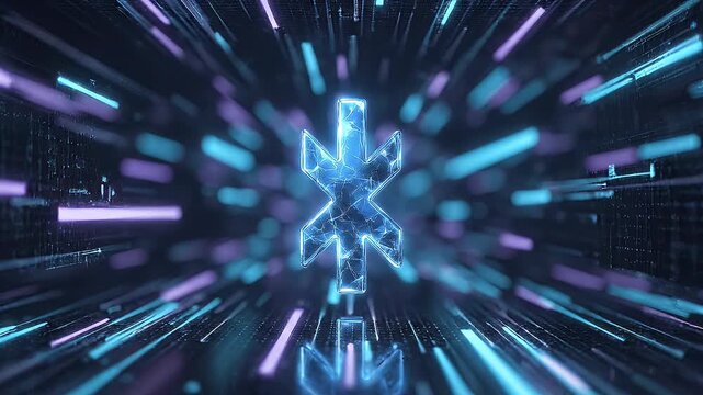 Bluetooth Technology Connection with Abstract Light Trails