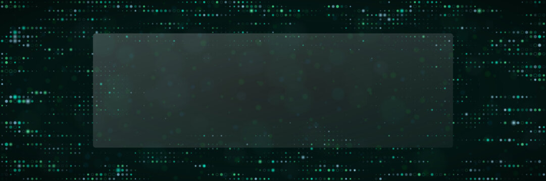 Cybersecurity Data Encryption Background with Digital Matrix Pattern and Transparent Text Box Overlay