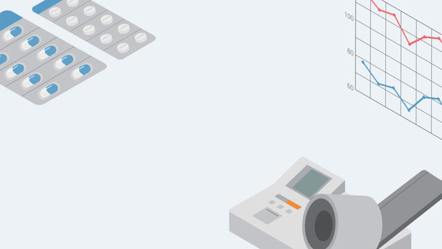 血圧計・血圧手帳・薬の背景・アイソメトリック