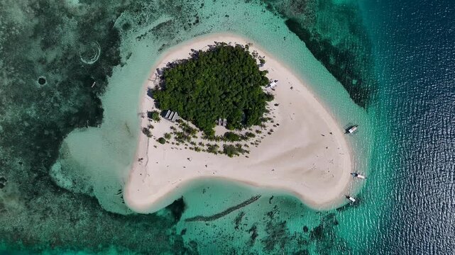 Drone Aerial view of the beautiful Patawan island in Balabac, Philippines.