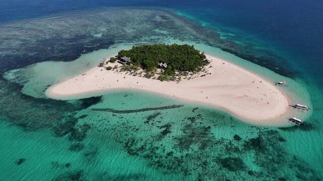 Drone Aerial view of the beautiful Patawan island in Balabac, Philippines.