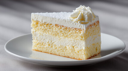 真っ白な生クリームとふんわりとしたスポンジ生地が重なる上品なショートケーキ