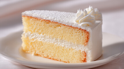 きめ細かくしっとりとしたスポンジ生地が美味しさを引き立てる生クリームのカットケーキ