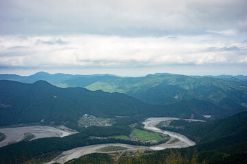 静岡県島田市川根町から見た大井川