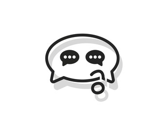 Obraz premium Question Mark and Speech Bubbles Icon Representing Communication, Inquiry, and Uncertainty