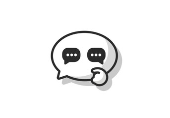 Obraz premium Abstract communication concept with speech bubble icons and a hand thought bubble suggesting conversation and connection