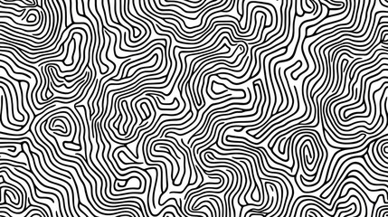 Fototapeta premium Intricate black and white abstract pattern featuring flowing wavy lines and organic shapes.