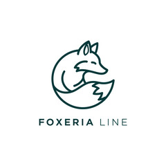 Minimalist Fox Logo Design for Foxeria Line Brand.