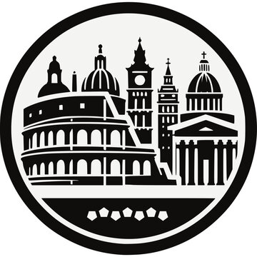 Rome Skyline Vector Icon