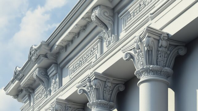 Architectural Detail: Greco-Roman Columns and Cornice