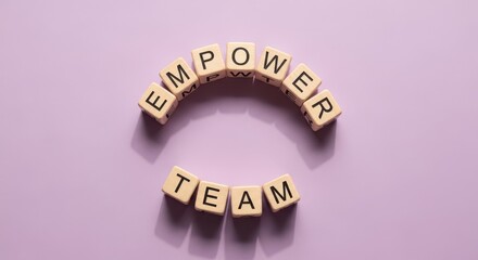 Fototapeta premium Empower Team with Words Promoting Collaboration and Motivation