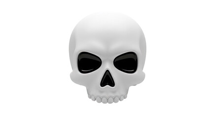 Stylized White Skull with Black Sockets and Nose