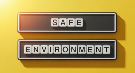 Obraz premium Safe Environment Message Displayed with Modern Lettering Design