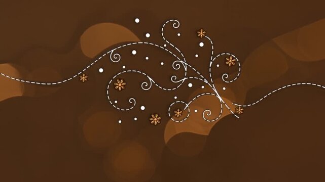 Pastel glitter bokeh background, small doodle flower art subtly animates, petals gently unfurling and swaying