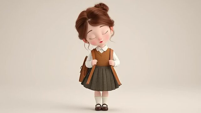 Two siblings standing together in a cute chibi illustration viewed from the front