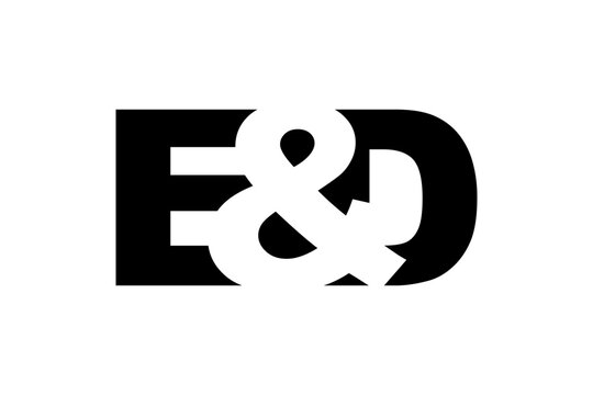 ED logo design in bold style. Black white identity symbol. Modern typography emblem. Corporate branding icon.