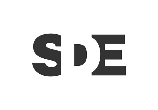 SDE logo design. Initial letter S D E bold font style for tech startups, consulting, corporate branding. Creative company name, headlines typography identity, trendy logotype.