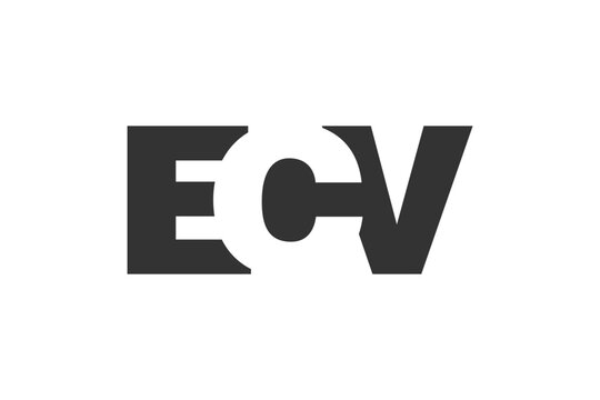 ECV logo design. Initial letter E C V bold font style for tech startups, consulting, corporate branding. Creative company name, headlines typography identity, trendy logotype.