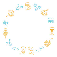 カジュアルにバーベキューを満喫できるビアガーデンフレーム素材／ぽかぽか陽気カラー