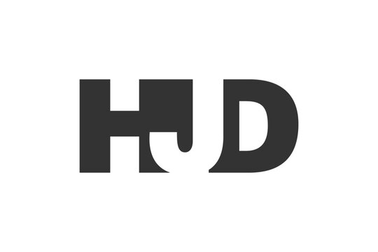 HJD logo design. Initial letter H J D bold font style for tech startups, consulting, corporate branding. Creative company name, headlines typography identity, trendy logotype.